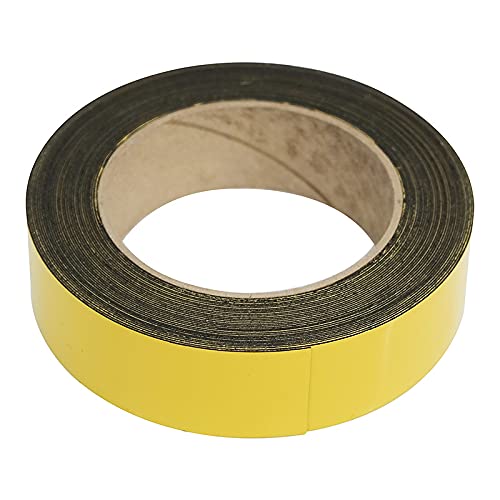 Yellow Magnetic Racking Tape 10m x 30mm - Wipeable Label Strip for Shelving Warehouse & Inventory