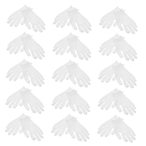 Veemoon 15組 保湿綿製手袋 双 中厚手 綿 通気性良好 夜間使用で乾燥 ひび割れケア メンズ レディース兼用 検査用にも適した快適手袋