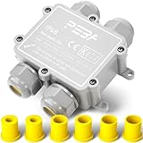 PEBA® IP68 Waterproof Junction Box,Waterproof Cable Connector Outdoor, 4-Way Outdoor Cable Connectors, Wire Connector,Extension Electrical Cable Protector for Cable Diameter Ø4mm-14mm Grey(1 Pack) - Image 1