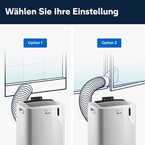 De'Longhi Pinguino PAC EM82, Mobile Klimaanlage für Räume bis zu 80 m³, 9.400 BTU, 2,4 kW, 63 dB, Entfeuchtungsfunktion, Energieklasse A, 24h-Timer, Weiß – Bild 6