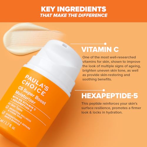 Paula's Choice C5 SUPER BOOST Moisturiser - Face Night Cream - Reduces Wrinkles & Brown Spots - Brightens Dull Skin Tone & - Leaves Skin Hydrated - with Vitamin C - All Skin Types - 50 ml - Image 6