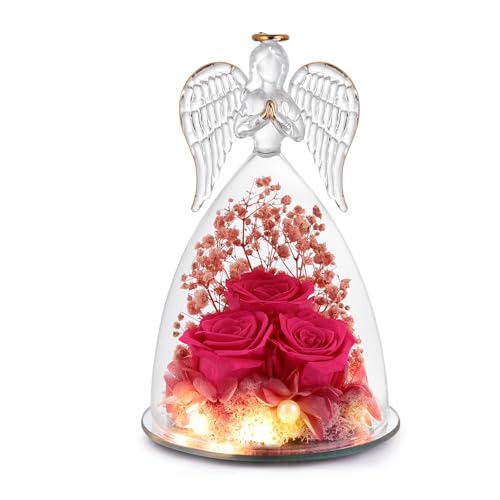 ZTL Engel Rose konservierte Blume Glasfigur