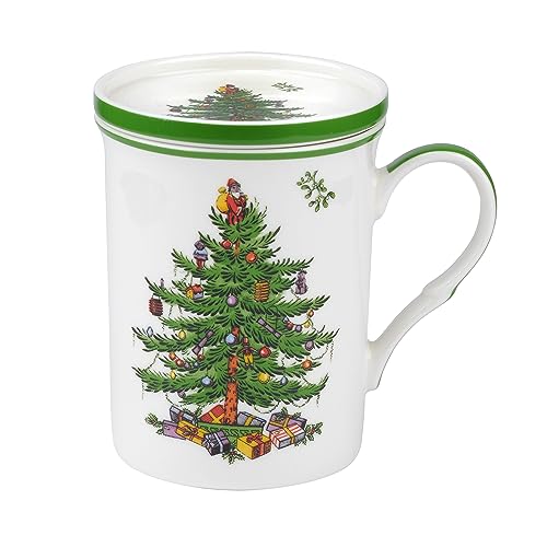 Spode-Christmas-Tree-14-oz-Mug-Coaster-Set-Ceramic-Mug-with-Coaster-for-Tea-Coffee-Hot-Chocolate-Fine-Porcelain-Dishwasher-Microwave-Safe-Mug-Coaster-Gift-Set