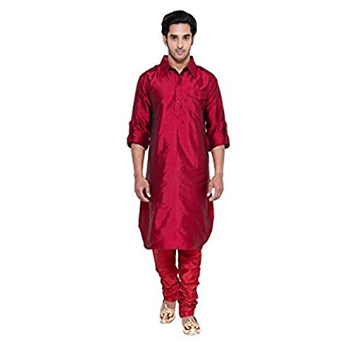 Pathani Kurta de seda flexible que evita arrugas en eventos largos de etiqueta