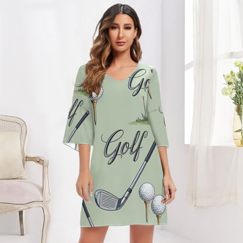 Robe de soirée décontractée couleur vert émeraude avec manches 3/4 - 6