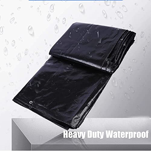 Bâche imperméable noire 3x3m en polyéthylène robuste avec coins renforcés et œillets