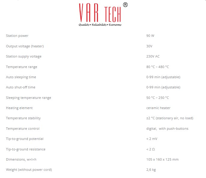 Image of VAR TECH 236 Lead free soldering station 90W
