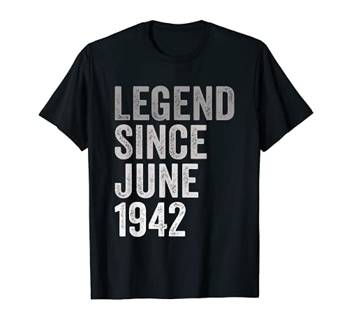 Leyenda Desde Junio de 1942 Año de Cumpleaños Camiseta