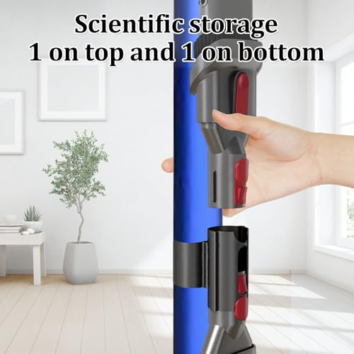 Image of Vacuum Attachment Holder for Dyson V7 V8 V10 V11 V15 G5 | Holds 2 Attachments on Telescopic Wand | Effortless Installation| 360 Rotating Tool Clip, No Longer Easily Lose Accessories