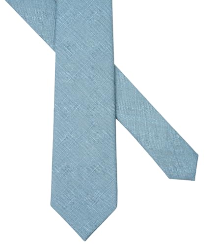 Image of BELLUNO Men's 2.5 inch Skinny Solid Cotton Linen Ties