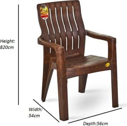 Image of Plastic Orthopaedic Spinal Support Chair (Weight Bearing Capacity 200 kg, Brown)- Pack of 4
