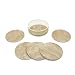 Produktbild CVHOMEDECO. Rundes Marmormuster-Untersetzer-Set mit Drahtkorbhalter, Dinner Coaster Table Drink Coaster, Home/Office-Dekor, tolles, Dia. 10,2 cm, Beige/Gold Farbe, 6er Set.