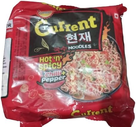 Current Hot 'n' Spicy Chilli+Pepper Non Veg Soup Noodles 500gms (5 * 100gms) Nepali tasty instant easy to make Hot & Spicy noodle_Package include 5 Pieces Combo