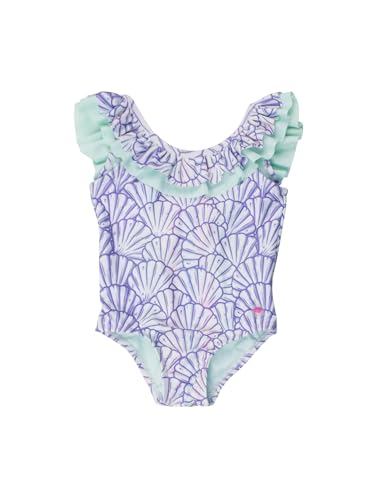 RuffleButts Girls UPF50+ Sun Protection Ruffle V-Back One Piece Swimsuit