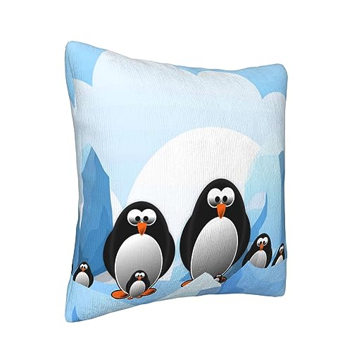 Housse coussin velours pingouin antarctique salon et chambre - 3