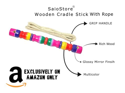 Image of Traditional Thottil Kambu /Wooden Cradle Stick (Stick with Rope)
