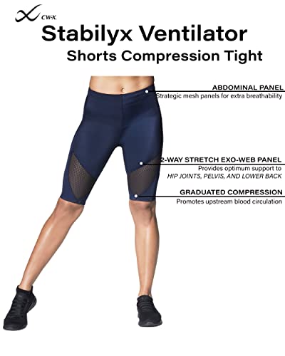Image of CW-X Women's Mid Rise Stabilyx Ventilator Cooling Compression Sports Shorts