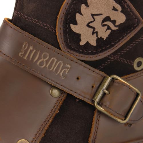 Image of Leather Casual Motorcycle Combat Hiking Dress Ankle Boots for Men with Side Zipper