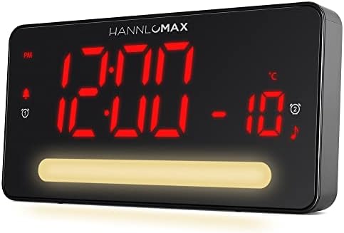 HANNLOMAX Alarm Clock Radio With Dual USB Ports - FM Radio, Dual Alarms & Smartwatch Charger Holder (Pink) - View #5