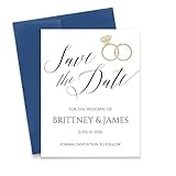 Modern Save the Date Wedding Invitations, Classic Personalized Save the Date Cards For Family Reunion, Anniversary, Birthday Party, Your choice of Quantity and Envelope Color