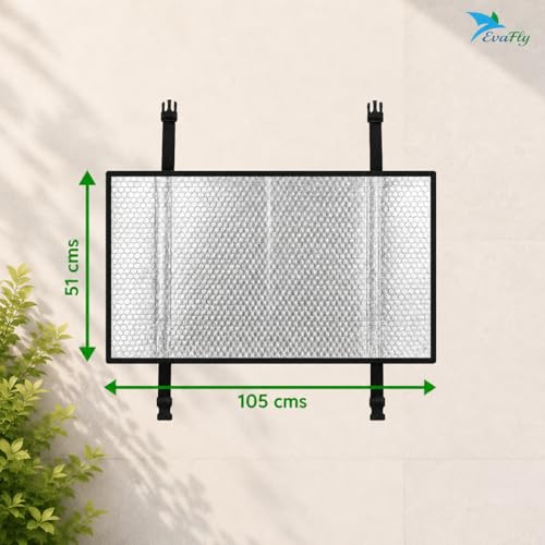 Image of Evafly Premium Aluminium AC Outdoor Protector Cover | lightweight | All-Weatherproof, Heat-Resistant Split AC Protector For 1.5 / 2 Ton Outdoor Units | Enhances Performance & Durability | 105x51 cm