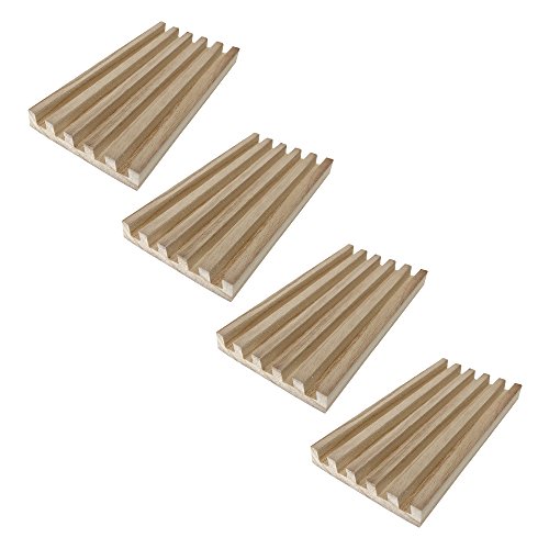 Yuanhe Set Of 4 Solid Wood Domino Trays, Domino Tiles Rack, Domino Holder, Mexican Train Trays #TOP3