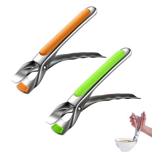 2 Pcs Silicone Kitchen Tongs, Heat-Resistant & Non-Scratch Food Tongs, Stainless Steel Core with Soft-Tip Grippers for Cooking, Baking, Frying, Serving Salads, Pasta - Dishwasher Safe