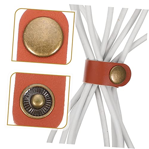 50 unidades de lazos de cable de cuero PU reutilizables, organizador de cables y soporte para cables USB flexibles y suaves, compacto para viajes y uso en casa miniatura 4
