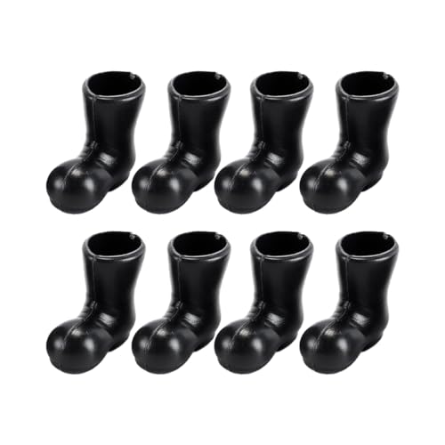 Durlo 4 pares de botas de Natal, mini modelo de pai natal para bonecas, sapatos decorativos em miniatura para decoração de casa, decorações de Natal em plástico.
