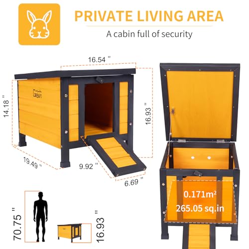 GEGURI Outdoor Cat House Weatherproof, Rabbit Hutch & Indoor Bunny Cage, Wooden Shelter for Feral Cats, Rabbits, Chickens & Small Animals - Image 5