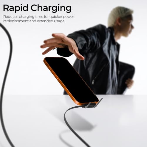 Image of Zebronics Wattz 100CC2 Type-C to Type-C Cable, 1.5m Braided, 100W PD, 5A Fast Charging, 480Mbps Data Transfer, Charge & Sync, Phone Holder, Mobile, Tablet & Laptop Compatible (Black)