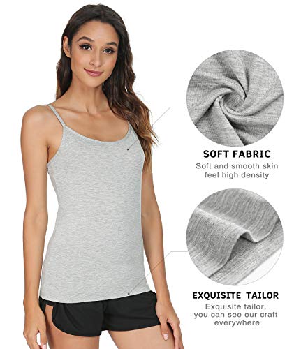 Vislivin Women's Basic Solid Camisole Adjustable Spaghetti Strap Tank Top2