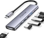 LENTION 6-in-1 USB C 3.0 Le centre, 4K HDMI, 100W PD, 4-Port USB Un transfert de données USB 3.0 hub Idéal pour le travail & Étude, conducteur stable 3.0 Certifié, compatible avec macOS, iOS/iPadOS, Windows & ChromeOS
