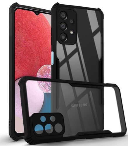Image of Jkobi Back Cover Case for Samsung Galaxy A13 4G (Polycarbonate Clear Panel with Shockproof | Professional Black)