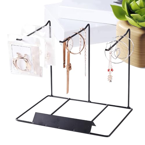 Jubilofex Joyero, soporte de joyería - organizador de pulseras, organizador de joyas negras estéticas pendientes decorativos collar estante de almacenamiento para tocador estante de mesa dormitorio