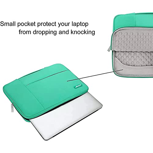 Image of MOSISO Laptop Case 13.3 inch, 13-13.3 inch Laptop Sleeve with Handle Compatible with MacBook Air /Pro 13 /Pro 14 M5 M4 M3 M2 M1,HP Dell ASUS Lenovo, Polyester Multifunctional Computer Bag, Biscay Green