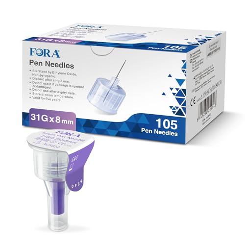 FORA Lot de 105 aiguilles pour stylo 31G 8 mm