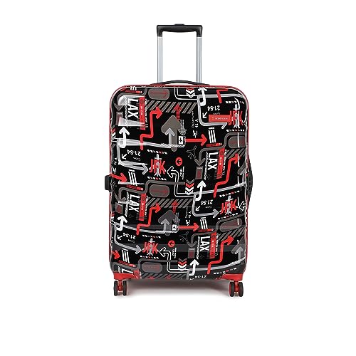 Image of uppercase JFK Plus Trolley Bag Set of 3 (S+M+L) Cabin & Check-in Trolley Bag | Hardsided Printed Luggage | TSA Lock | 8 Wheel Suitcase for Men & Women | 2000 Days Warranty (Black)