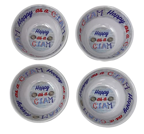 Coastal Living Seascapes Seafood Style Melamine Butter Dishes, Set of 4 (Happy as a Clam)