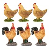 Peu d'entretien : la résine est non seulement durable, mais aussi facile à nettoyer, ce qui permet à vos mini statues de jardin de rester impeccables avec un minimum d'entretien. mini poules en résine, figurines de poules miniatures