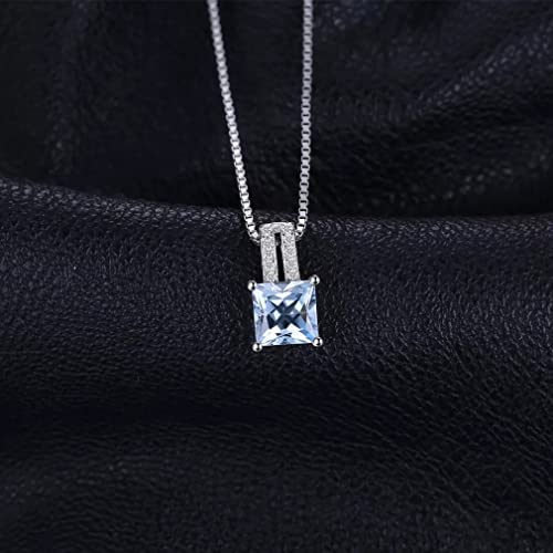 Pendentif topaze bleu ciel 1,2 CT en argent sterling 925 de joaillerie