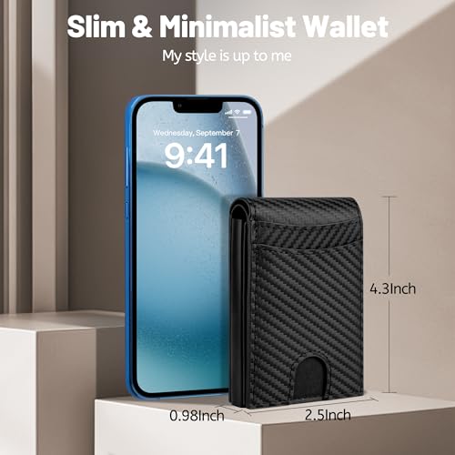 Leather Wallet for Men and Women with Pop-Up Card Case - RFID Blocking Bifold Design with ID Window & Cash Pocket - Birthday Gift for Him, Her4