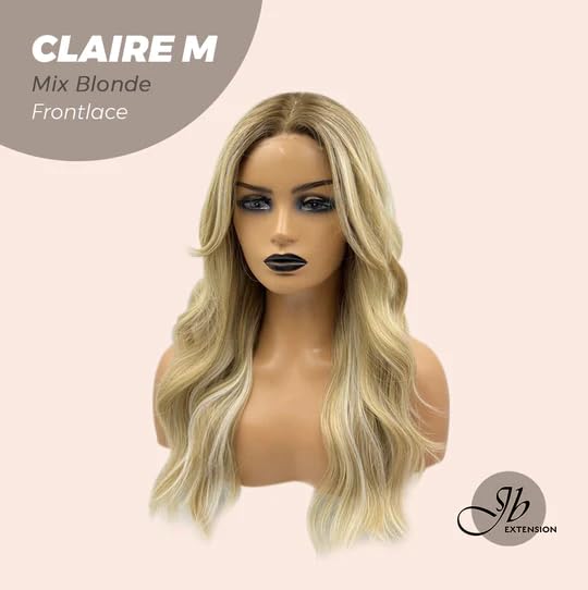 Miniatura 3 de CLAIRE - Peluca de encaje frontal precortada de 22 pulgadas, pelucas onduladas para mujer, pelucas sintéticas naturales de densidad 150 para uso