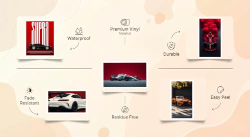 Image of Sticker Nova Pack of 57 Premium Waterproof Super-Car Stickers for Laptop and Phone Case | Aesthetic Supercar, JDM & Racing Vinyl Decals Set