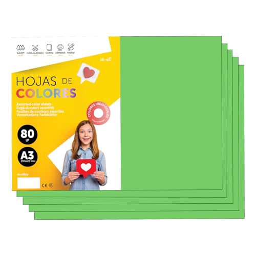 Ramette papier A3 vert pour bricolage scolaire et loisirs créatifs