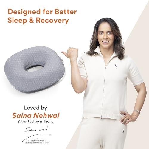 Image of FOVERA Ear Piercing Pillow for Side Sleepers with Ear Hole | Relief from Ear Pain, CNH, Ear Inflammation | Soft Velvet Fabric Cover with Microfiber Filling | Ideal for Healing & Comfort