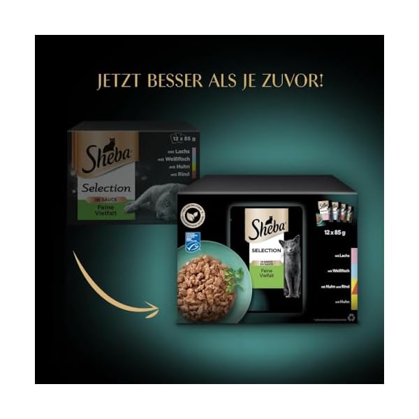 Sheba Katzennassfutter Selection in Sauce, 48 Portionsbeutel, 12x85g (4er Pack) – Katzenfutter nass, Herzhafte Komposition in Sauce für ausgewachsene Katzen – Bild 16