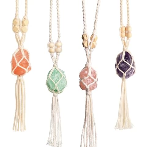 VNVETYTO Healing Crystals Feng Shui Hanging Ornament Car Ornament Meditation Hanging Ornament Window Ornament for Home Decor (4 Pack Style 1) Cover