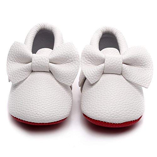 HONGTEYA Tassel Bow Baby Moccasins - Boys and Girls Shoes for Infants, Babies, Toddlers4