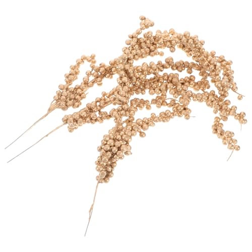 GALPADA 3 Ramas de Bayas Simuladas Doradas para Decoración Navideña Espuma Realista 3 Piezas para Árbol de Navidad y Decoración de Fiestas